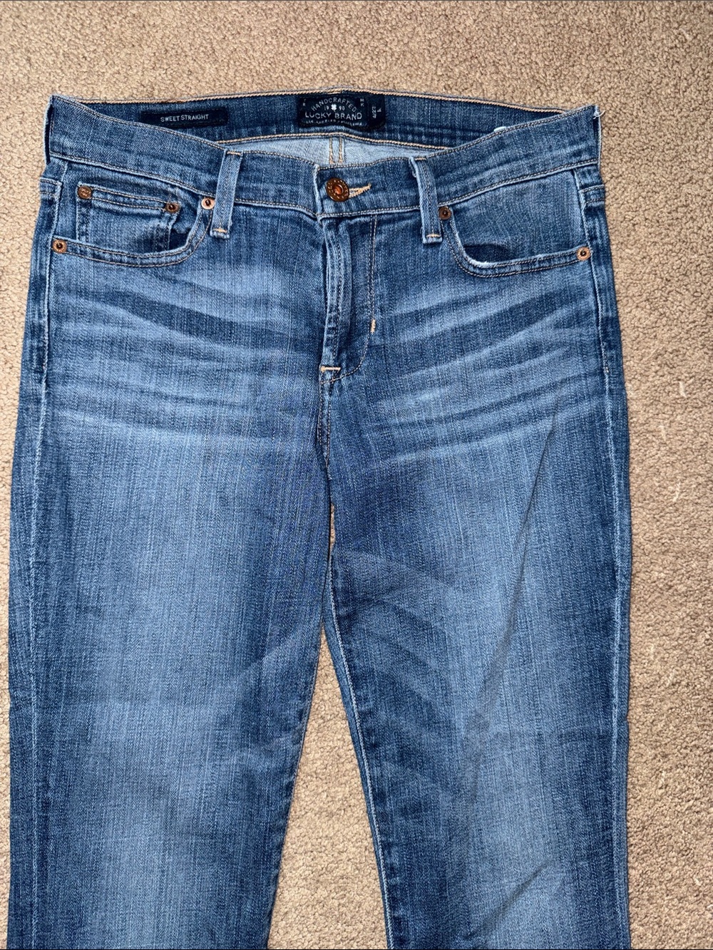Lucky Brand Women Straight-Leg Jeans in Medium Blue Wash
